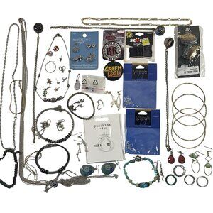 Vintage Modern Jewelry Lot Necklace Bracelet Chain Craft Joblot Destash 50 piece